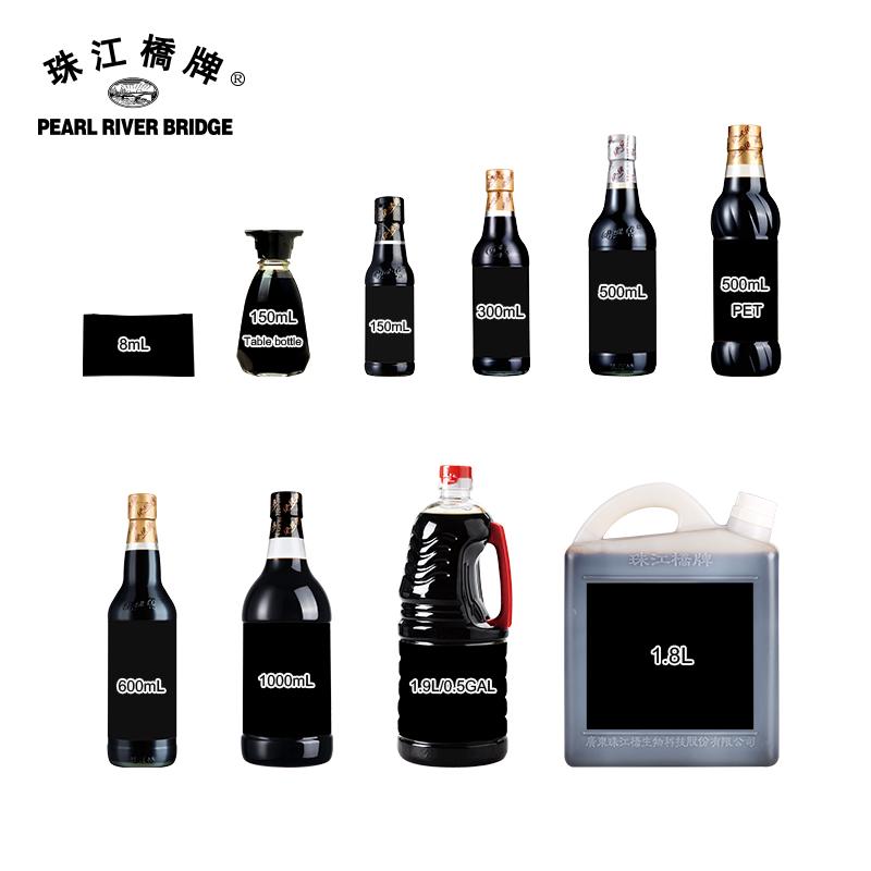 different size soy sauce